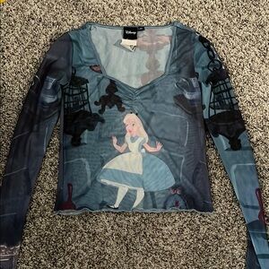 Disney Blue Alice in Wonderland Long Sleeve Top